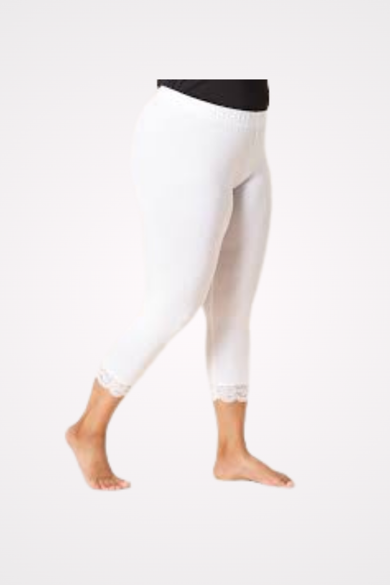 plussize hvide leggins capri med blonde