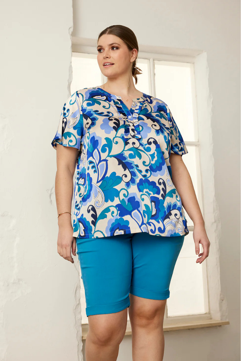 plus size shorts blå Zhenzi